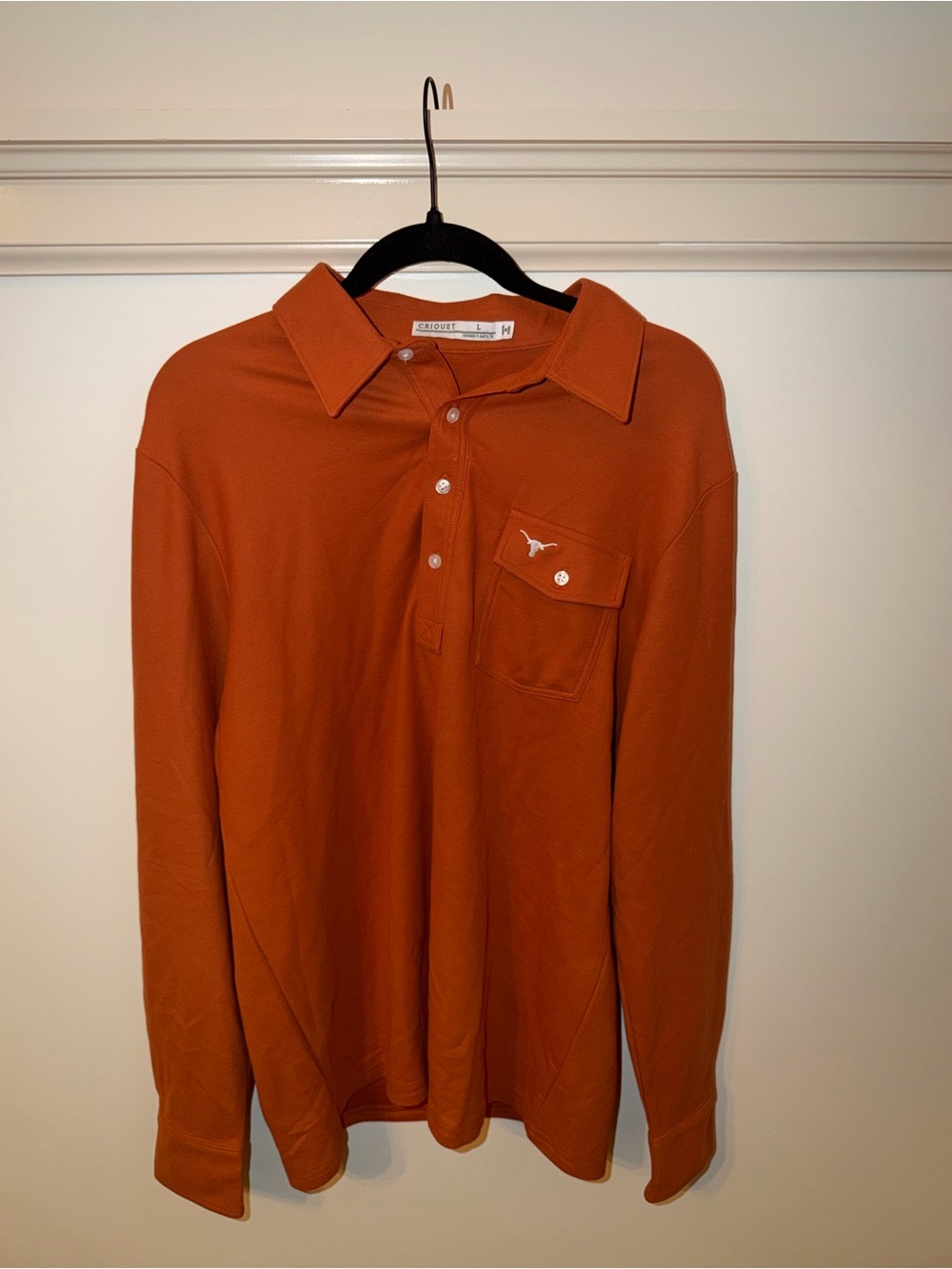 Criquet Men’s UT AUSTIN Longhorns Polo Long Sleeve Shirt Size L